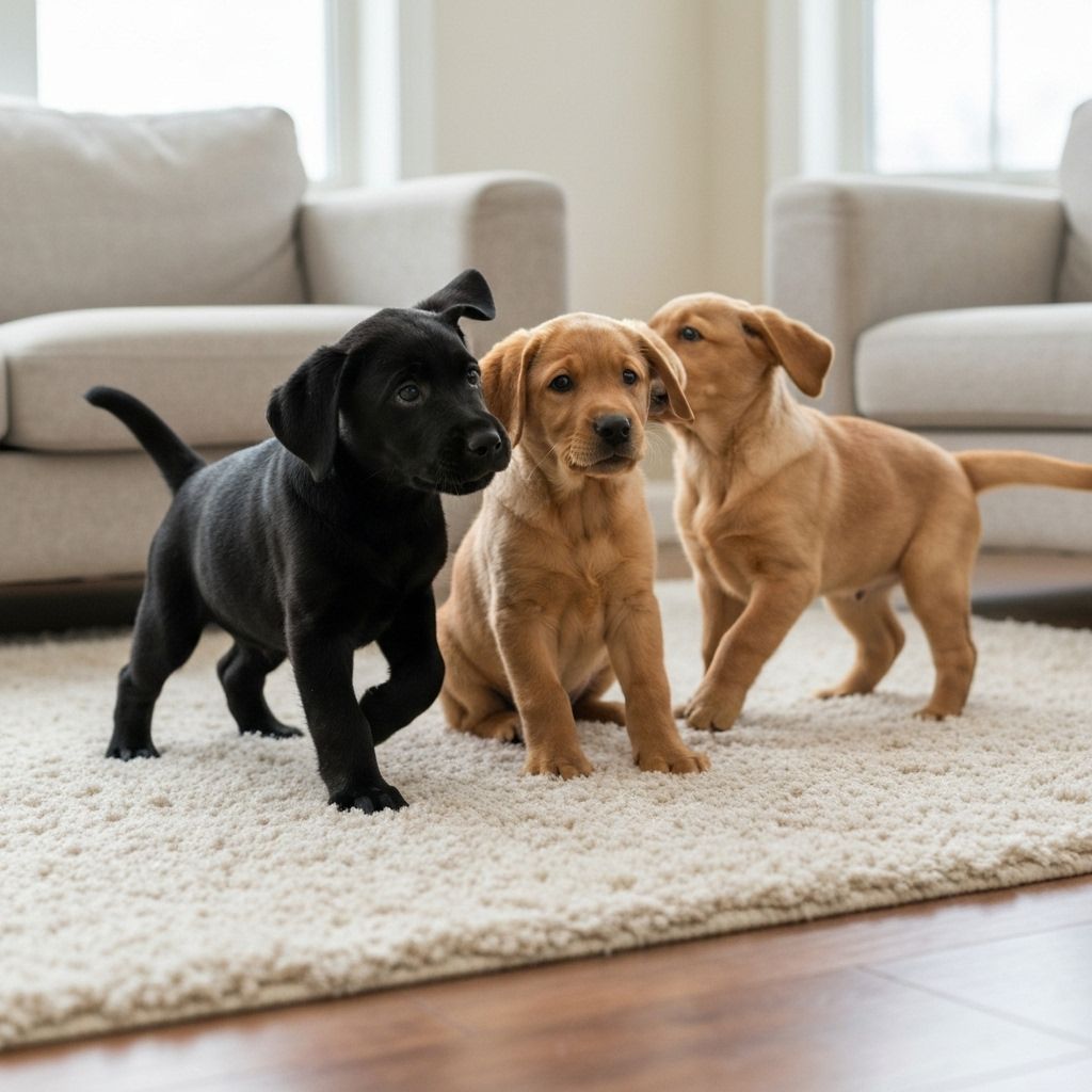 6týdenní štěňata labradorů si hrají
